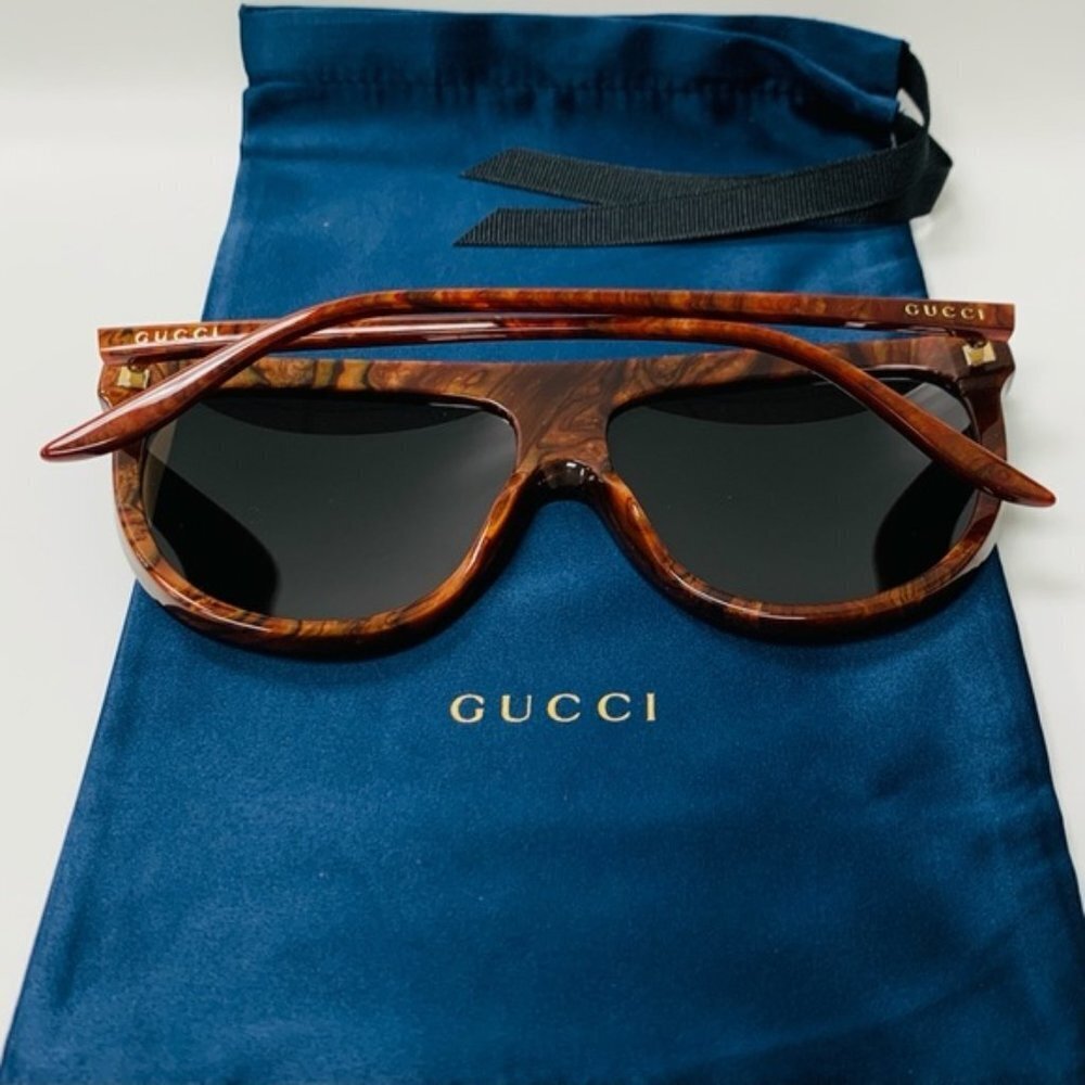 NWT Gucci GG0732S-005 Black Brown 61mm Sunglasses - Picture 13 of 16